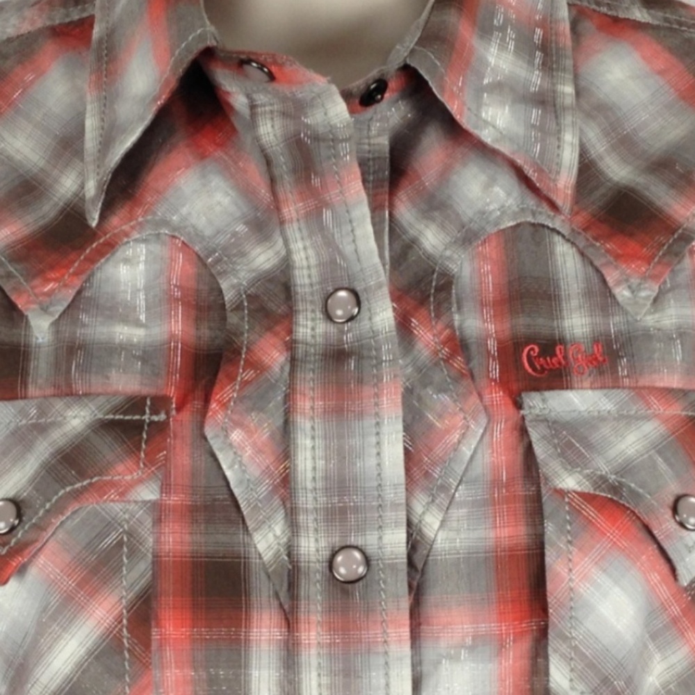 Cruel girl pearl snap button down